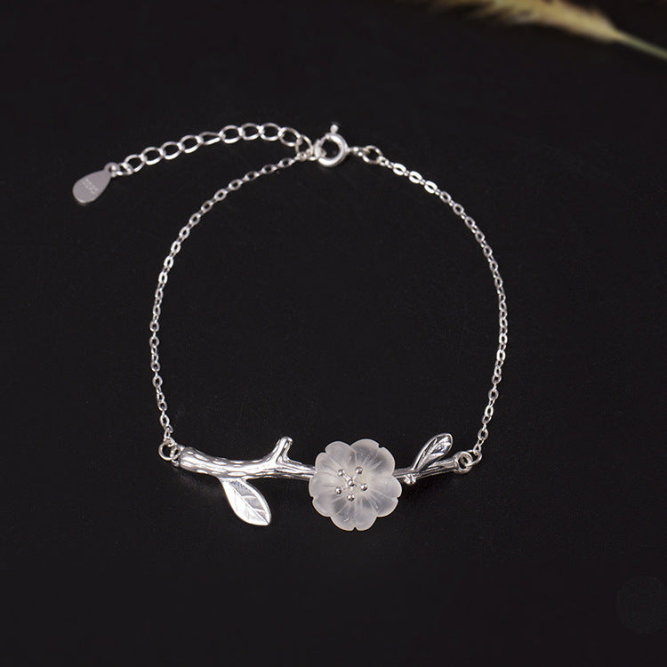 Kristallarmband mit Blumen Design aus 925er Silber