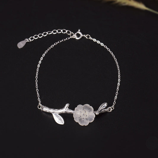 Kristallarmband mit Blumen Design aus 925er Silber