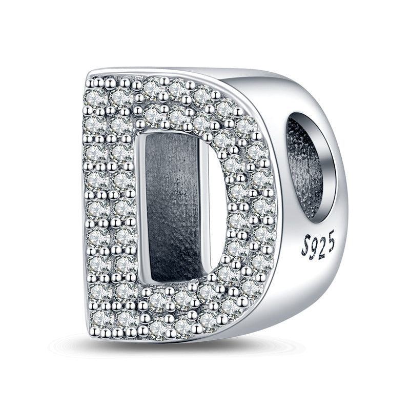 Buchstaben Charms aus 925er Silber mit Zirkonia-Diamanten