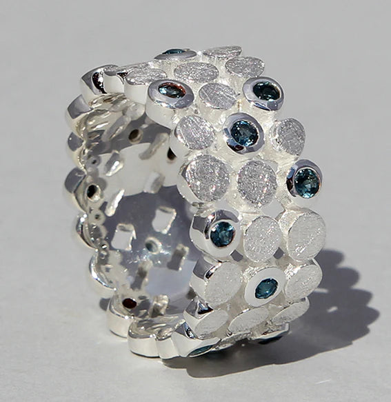 Silberring | Highland mit London Blue Topas - Perla d'Oro