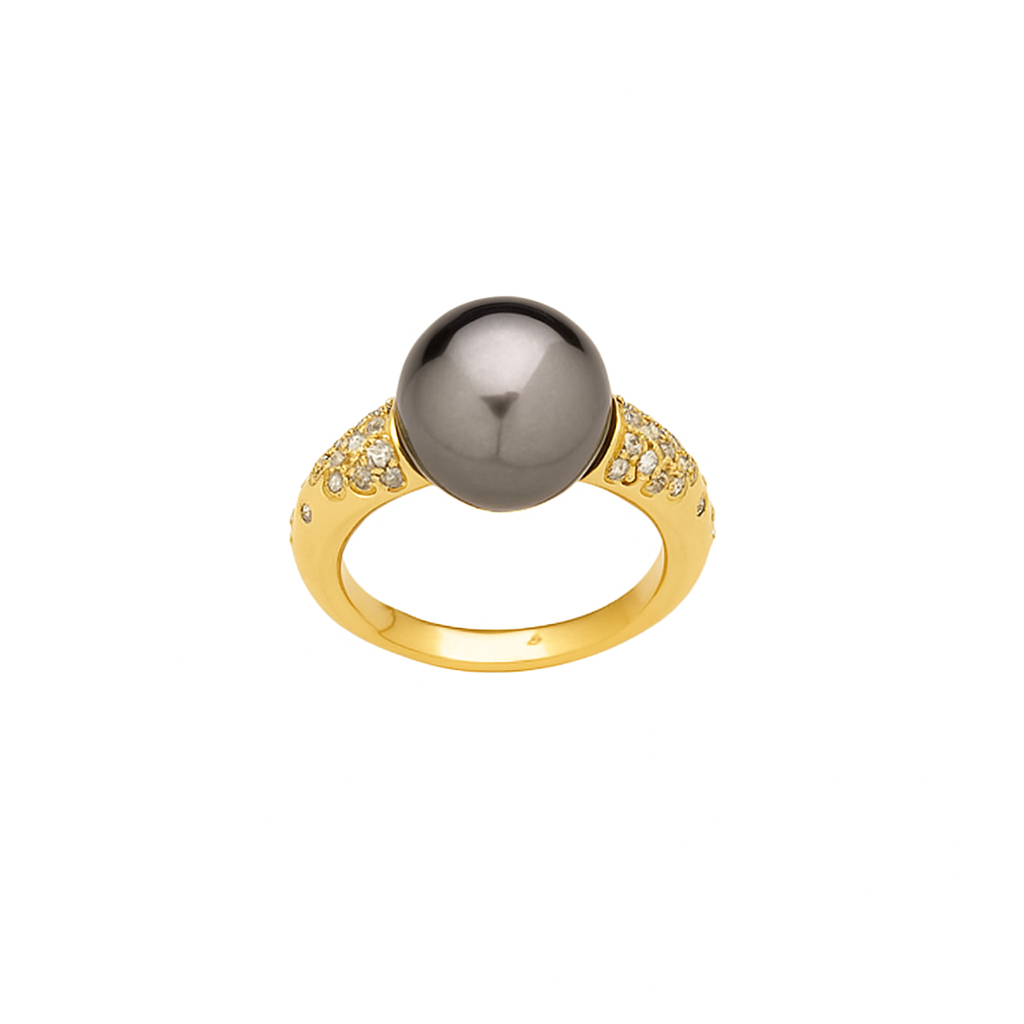 Ring mit Tahitiperle und Diamanten 0,279 ct. - Perla d'Oro