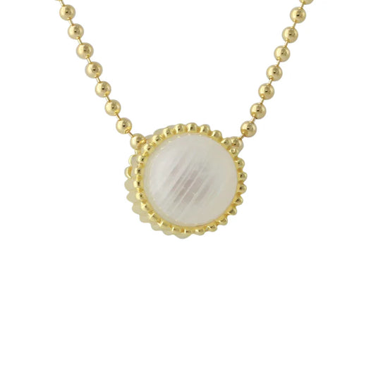 Silberanhänger Mondstein, 8 mm, 18ct vergoldet – runder Stein mit feinem Glanz an Goldkette.