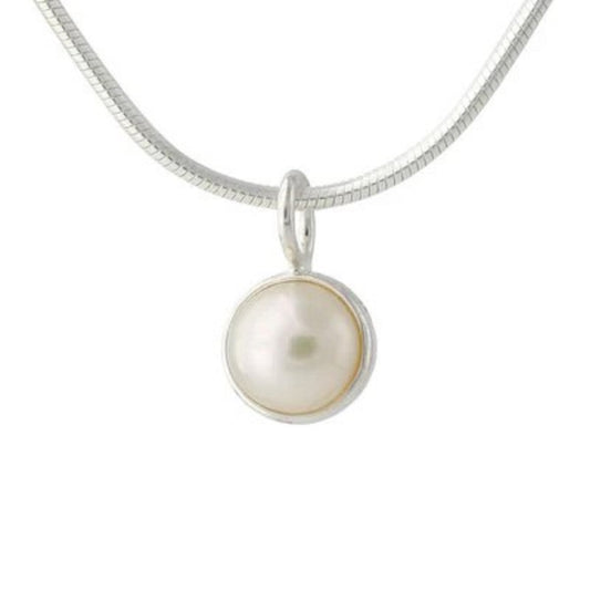 Silberanhänger mit Süßwasserzuchtperle (6 mm)