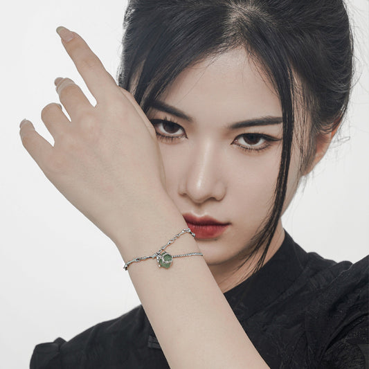 Grüner Aventurin-Armband aus 925er Silber für Damen - Perla d'Oro