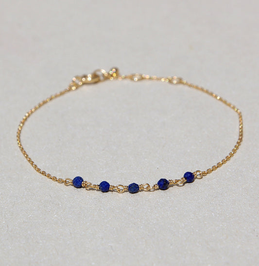 Silberarmband vergoldet mit Lapislazuli - Perla d'Oro
