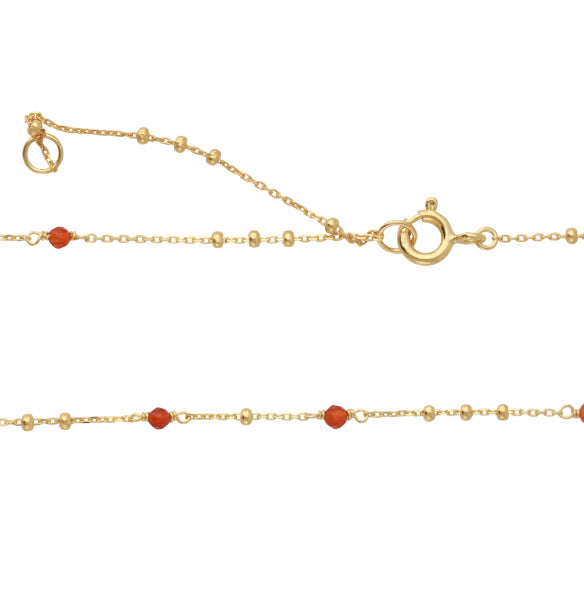 Silbercollier vergoldet mit Karneol Edelsteine - Perla d'Oro