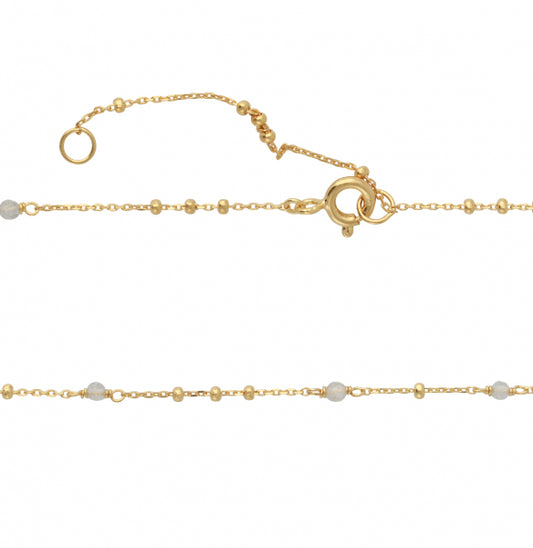 Vergoldetes Silbercollier mit echtem Labradorit - Perla d'Oro