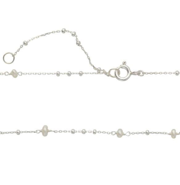 Silbercollier mit Süßwasserperlen - Perla d'Oro