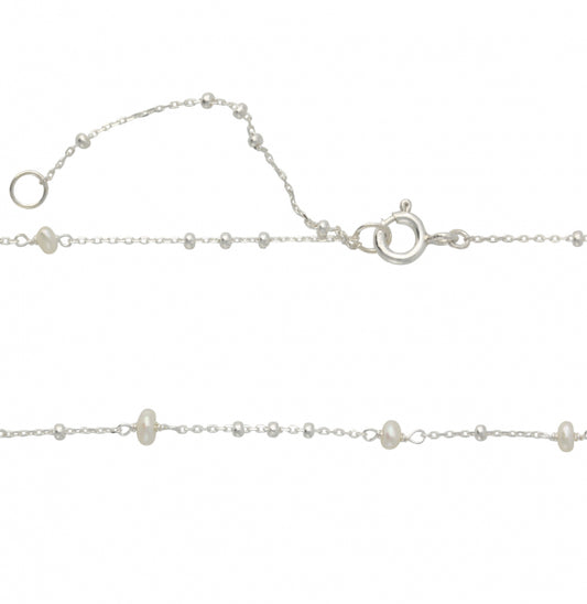 Silbercollier mit Süßwasserperlen - Perla d'Oro