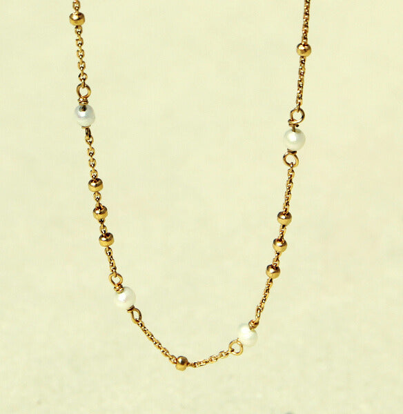 Silbercollier vergoldet mit Süßwasserzuchtperlen - Perla d'Oro