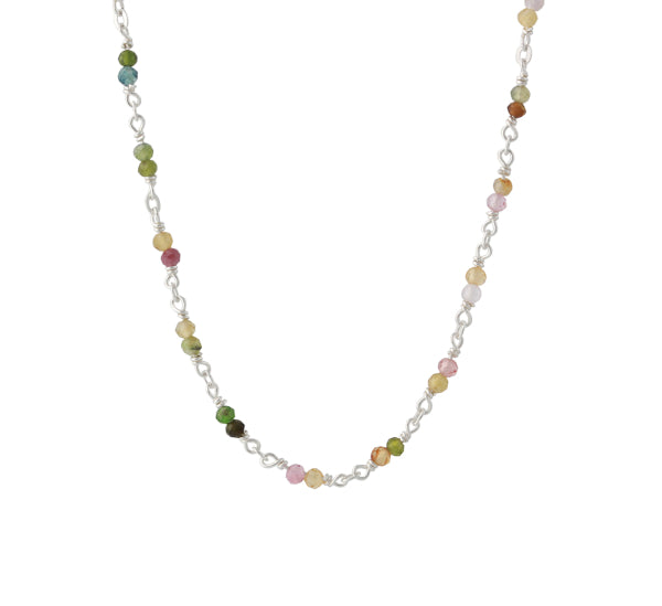 Silbercollier mit Turmalin Edelsteine - Perla d'Oro