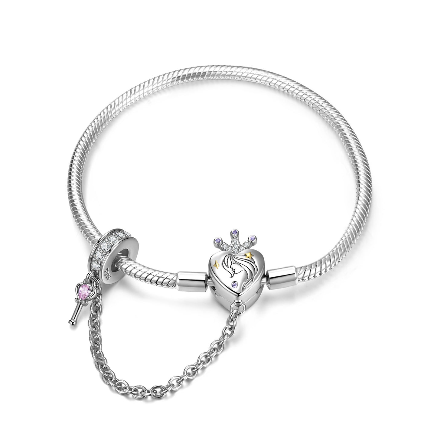 Charm-Armband aus 925er Silber mit individuellem Charm