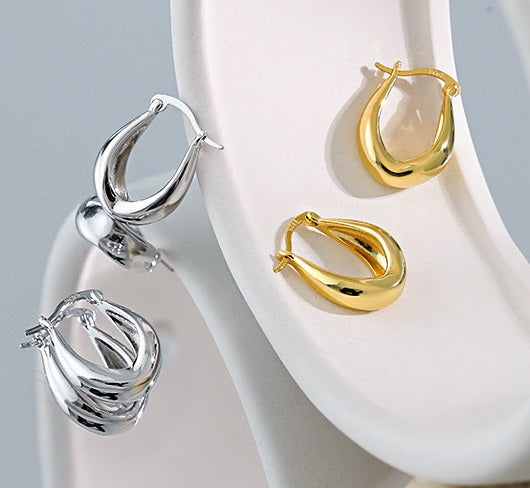 Creolen Ohrringe aus 925er Silber - Perla d'Oro