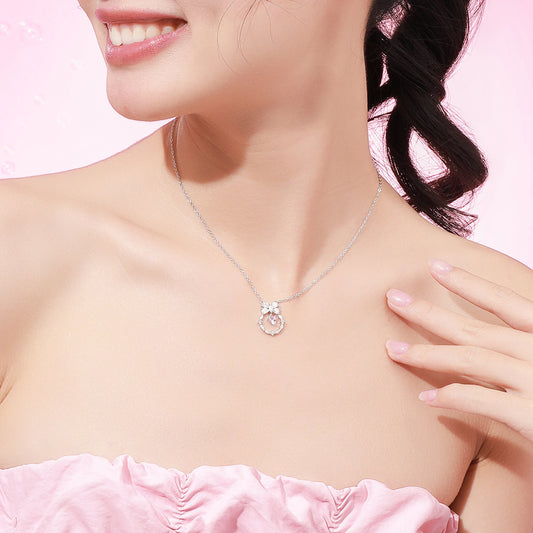 Damen Silberkette mit Zirkonia in Herzform - Perla d'Oro