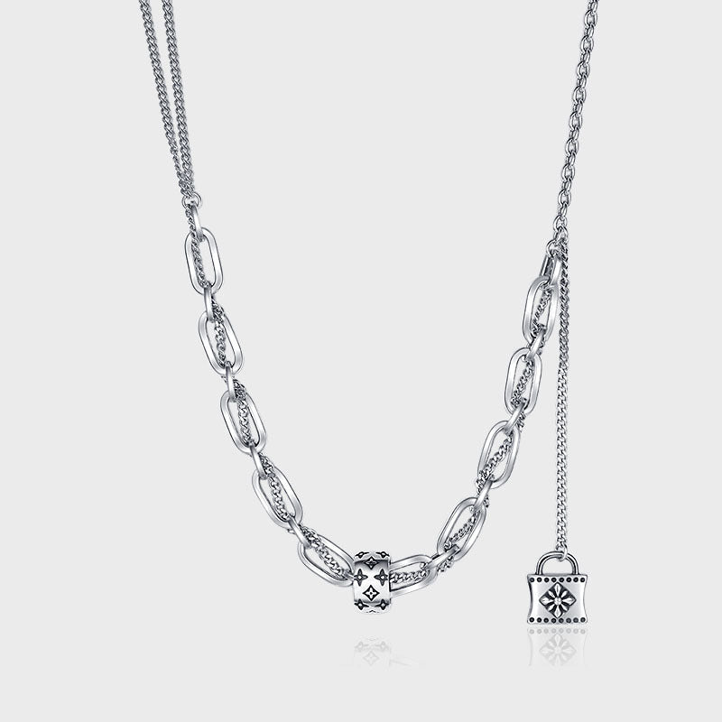 Damen Vintage Halskette in 925er Sterling Silber - Perla d'Oro