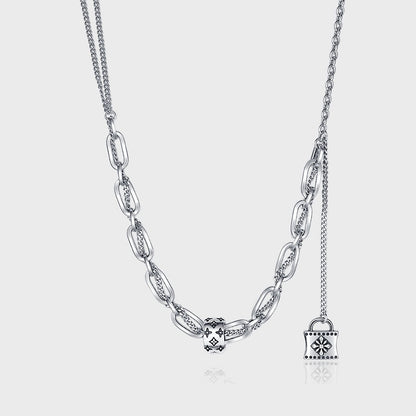 Damen Vintage Halskette in 925er Sterling Silber - Perla d'Oro