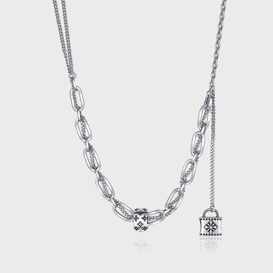 Damen Vintage Halskette in 925er Sterling Silber - Perla d'Oro