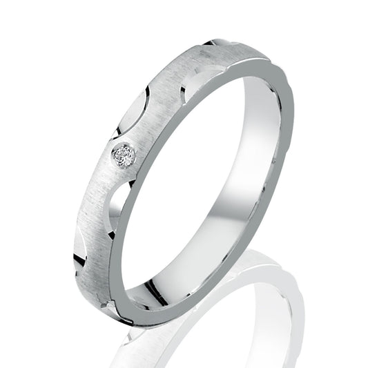 Damenring Alba – Perla d’Oro aus 925 Sterling Silber mit weißem Zirkonia im Brillantschliff.