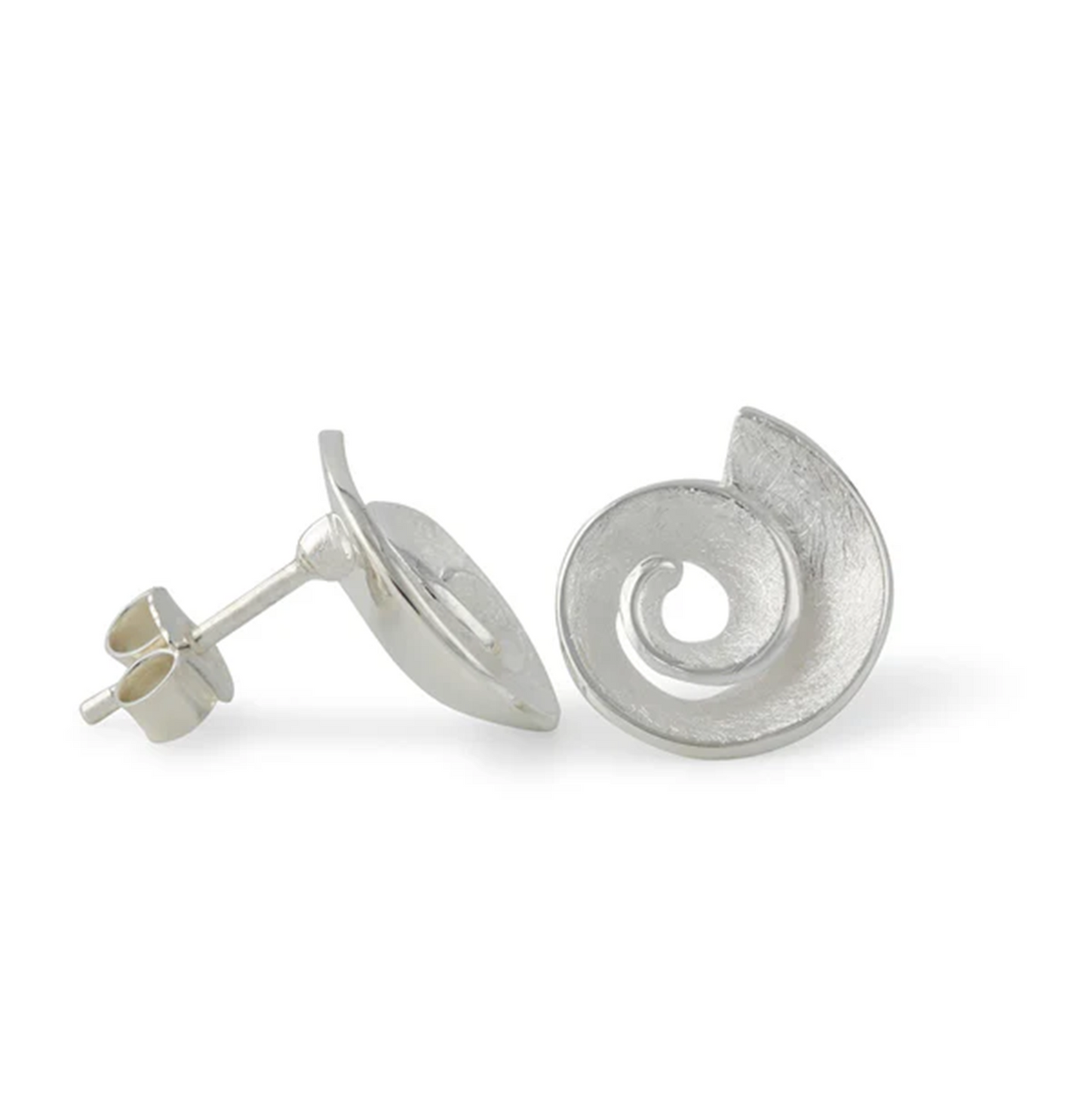 Ohrstecker Sinuosa aus 925er Sterlingsilber mit spiralförmiger Form.