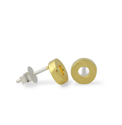 Orecchini in argento Donut single placcati in oro 18 carati