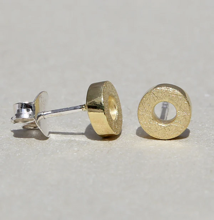Orecchini in argento Donut single placcati in oro 18 carati
