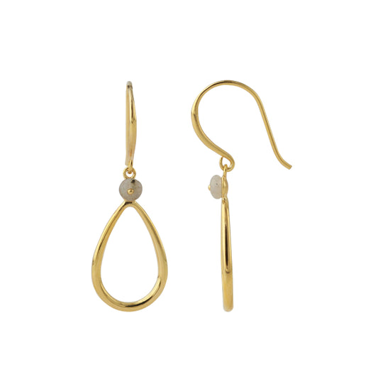 Silberohrhänger mit Labradorit, 18ct vergoldet - Perla d'Oro