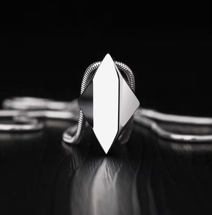 Edelstahlkette Titan Noir Silver mit Wolfram Anhänger - Perla d'Oro