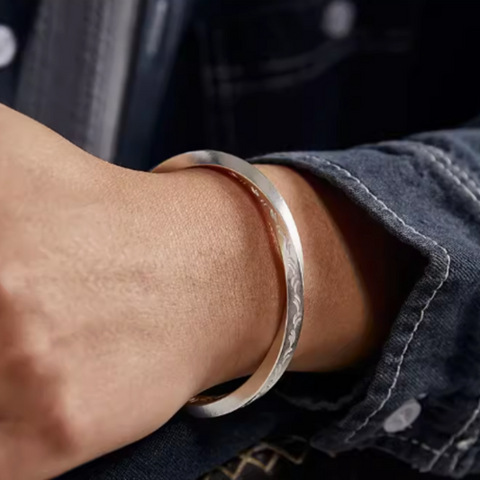 Herrenarmband Ethnonym Bright Silver aus 999er Silber - Perla d'Oro