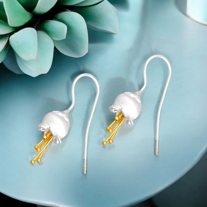 Glockenblumen Ohrhänger aus 925 Sterling Silber