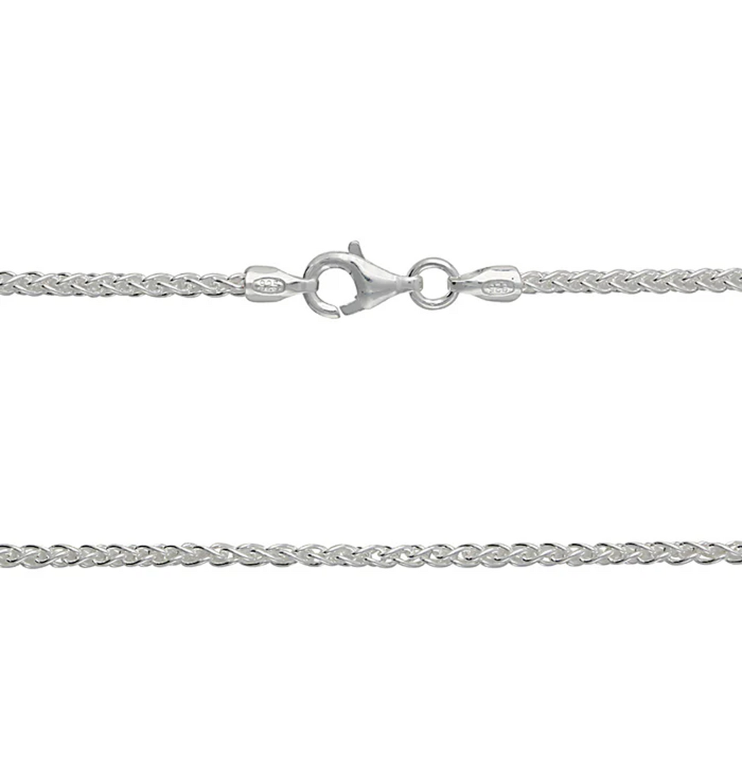 Halskette ENEA aus 925 Sterling Silber, fein geflochtene Unisex-Kette, Breite 1,8 mm, Lobster-Verschluss