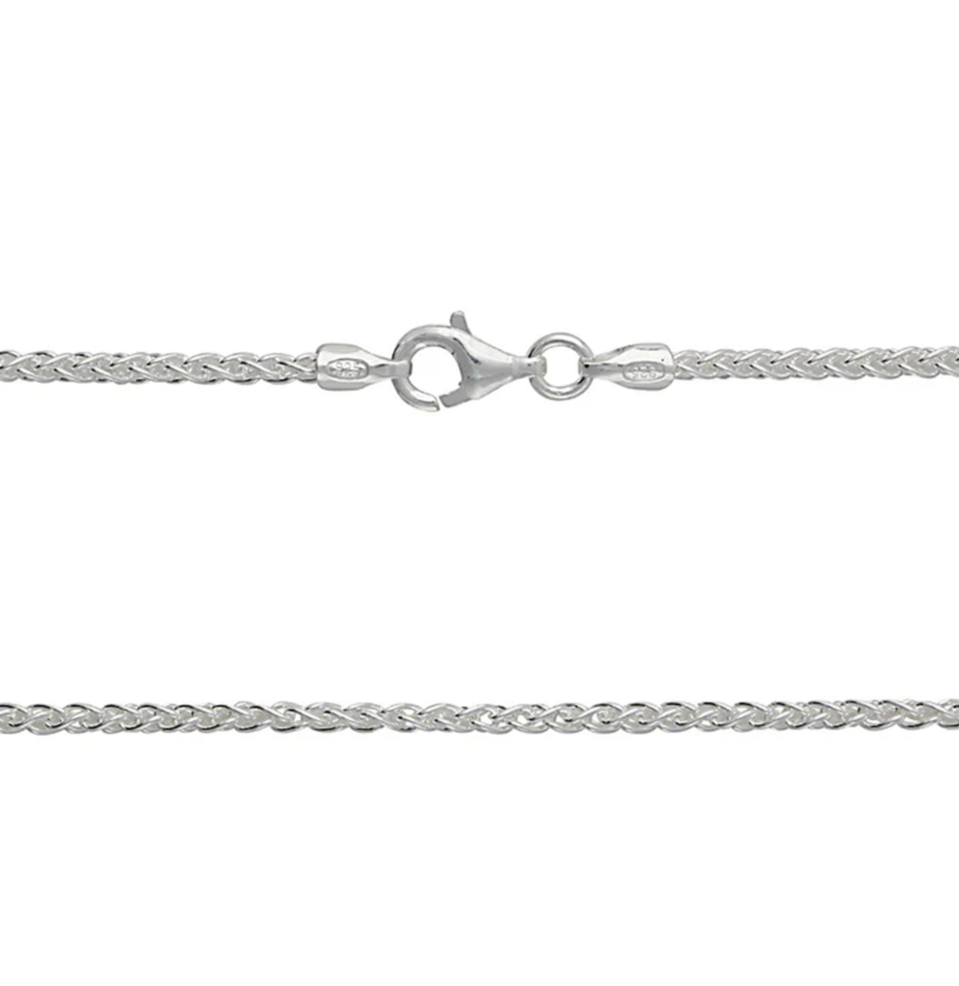 Halskette ENEA aus 925 Sterling Silber, fein geflochtene Unisex-Kette, Breite 1,8 mm, Lobster-Verschluss
