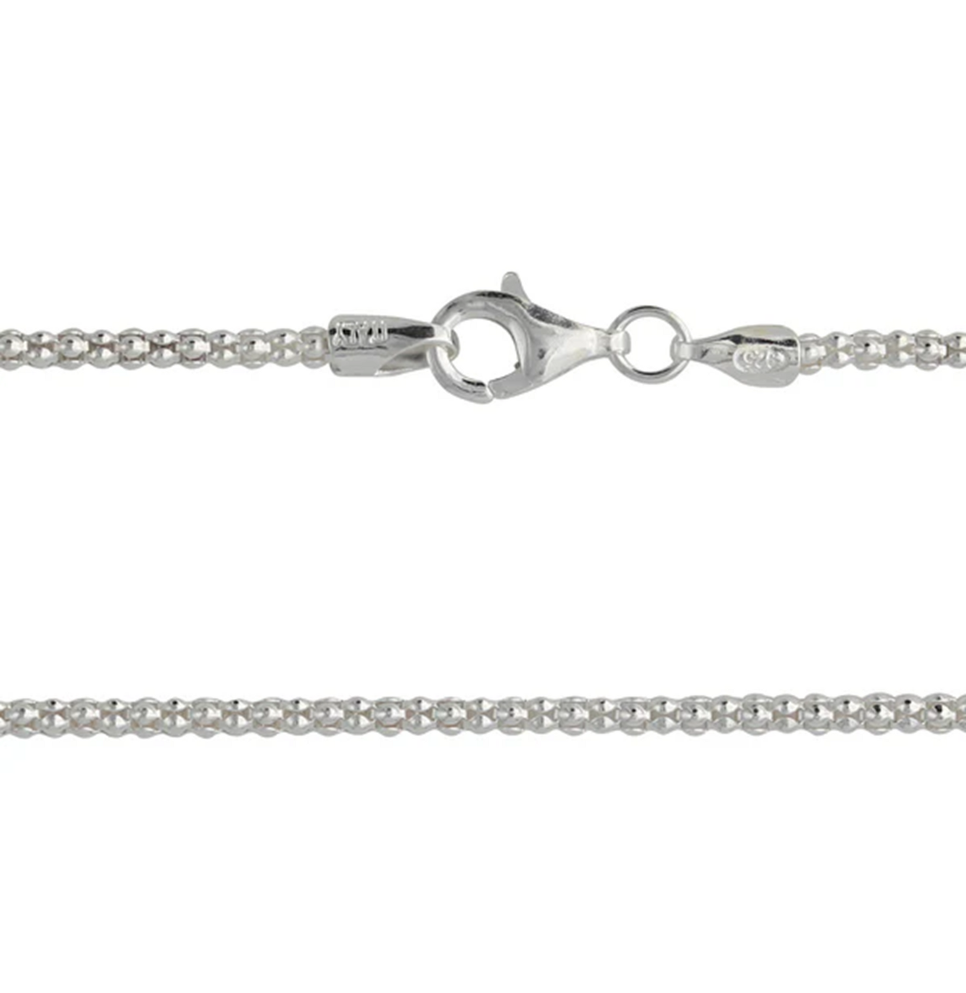 Halskette ORIA aus 925 Silber mit gleichmäßiger Kettenstruktur und Lobster-Verschluss – Unisex