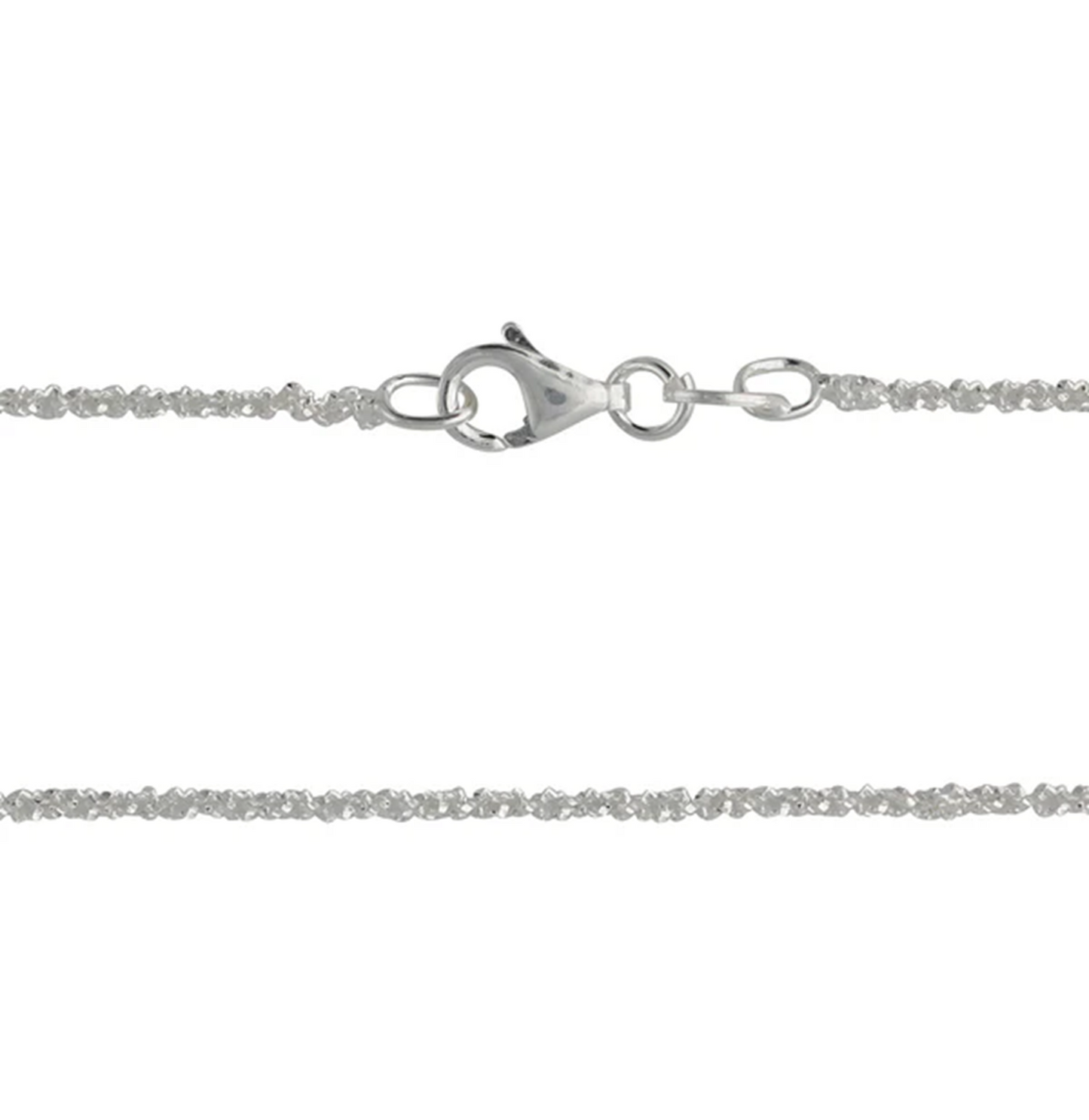 Halskette RIVA aus 925 Silber, feine strukturierte Unisex-Kette, 1,4 mm Breite, silberfarben, Lobster-Verschluss