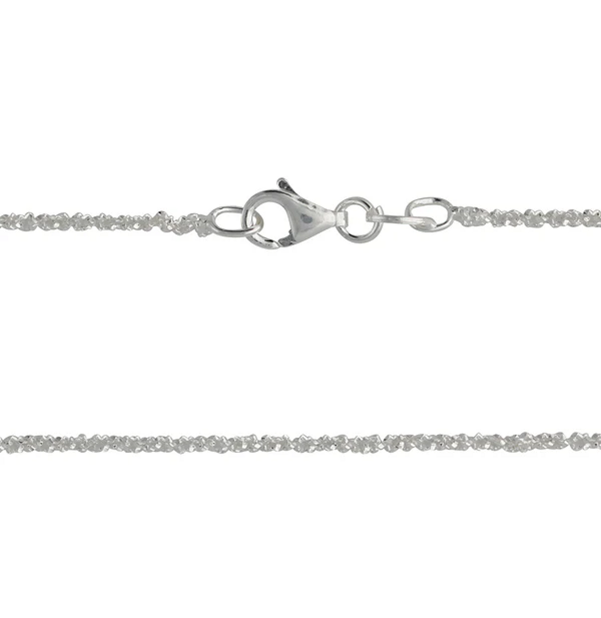 Halskette RIVA aus 925 Silber, feine strukturierte Unisex-Kette, 1,4 mm Breite, silberfarben, Lobster-Verschluss