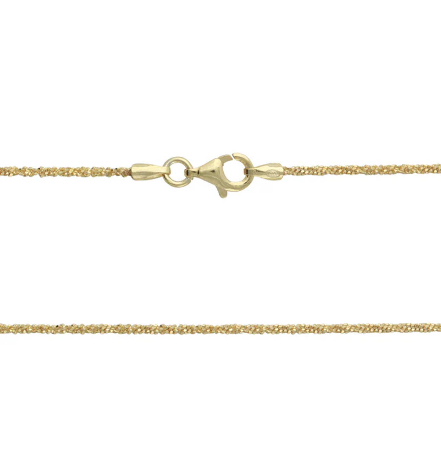 Halskette RIVA aus 925 Silber, 18ct Gelbgold, Unisex, feine Gliederkette mit Verschluss