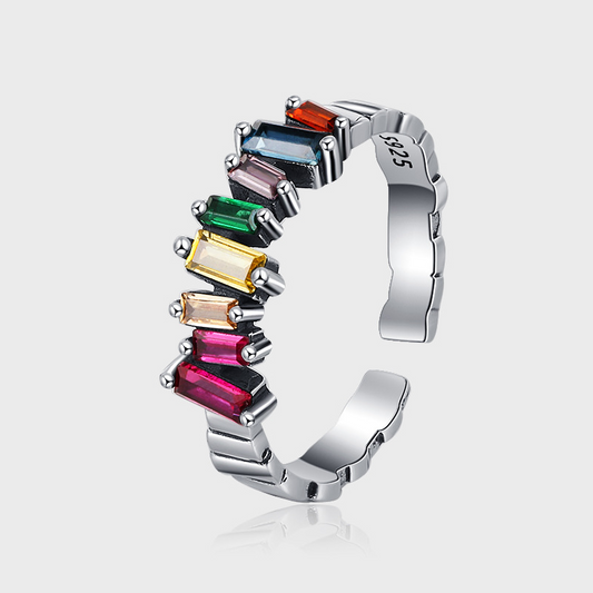 Japanischer Licht Regenbogen Ring aus 925 Silber - Perla d'Oro #