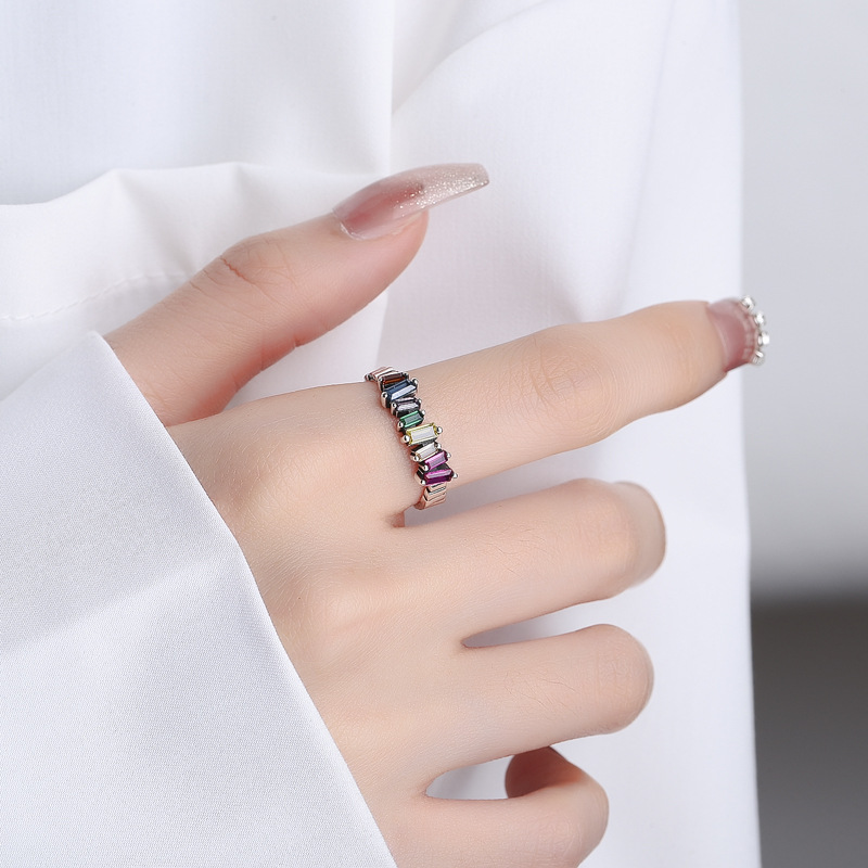 Japanischer Licht Regenbogen Ring aus 925 Silber - Perla d'Oro #