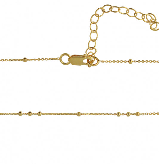 Vergoldete Ankerkette aus 925er Silber mit zarten Kugeln - Perla d'Oro