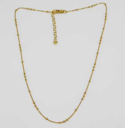 Vergoldete Ankerkette aus 925er Silber mit zarten Kugeln - Perla d'Oro