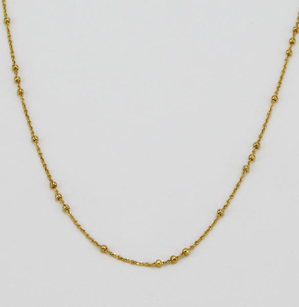 Vergoldete Ankerkette aus 925er Silber mit zarten Kugeln - Perla d'Oro