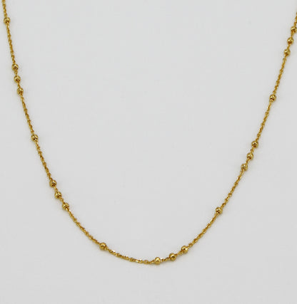 Vergoldete Ankerkette aus 925er Silber mit zarten Kugeln - Perla d'Oro