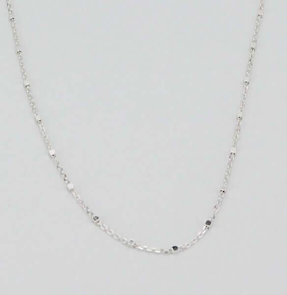 Ankerkette aus 925er Silber mit Silberwürfel - Perla d'Oro