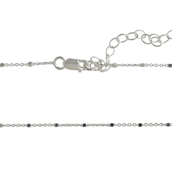 Ankerkette aus 925er Silber mit Silberwürfel - Perla d'Oro