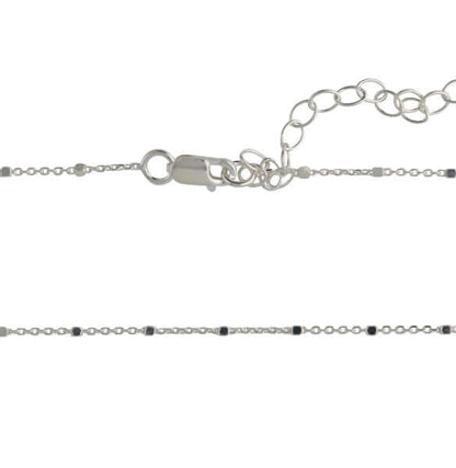 Ankerkette aus 925er Silber mit Silberwürfel - Perla d'Oro