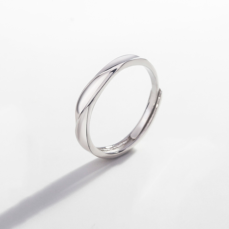 Lovers' ring made of S925 sterling silver with adjustable opening Perla d'Oro