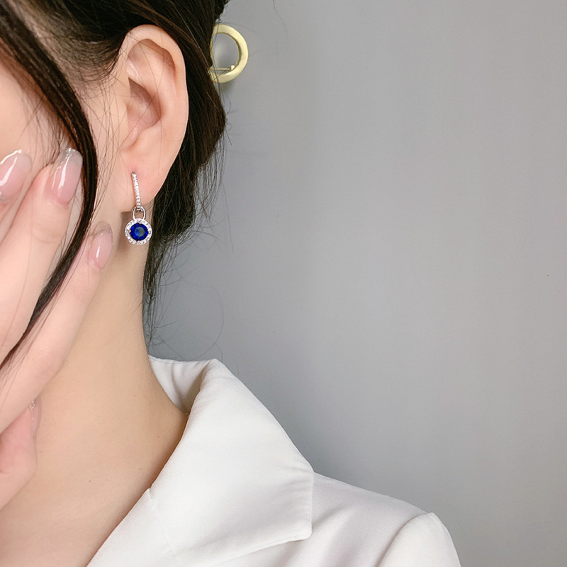 Elegante Saphir-Ohrringe aus 925 Silber - Perla d'Oro