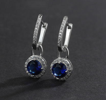 Elegante Saphir-Ohrringe aus 925 Silber - Perla d'Oro