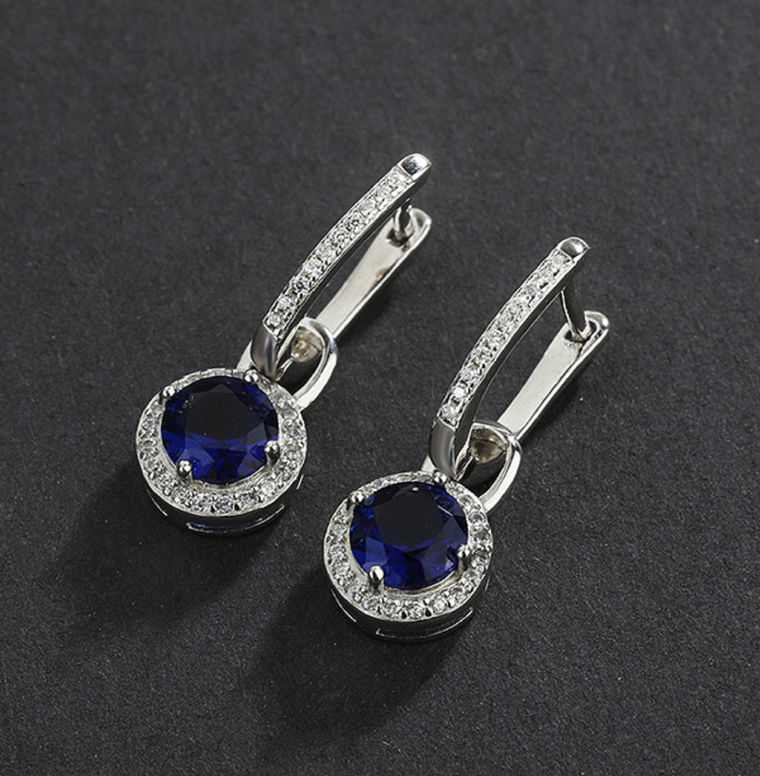 Elegante Saphir-Ohrringe aus 925 Silber - Perla d'Oro