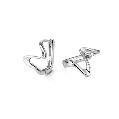 Wellenförmige Creolen aus 925er Silber - Perla d'Oro