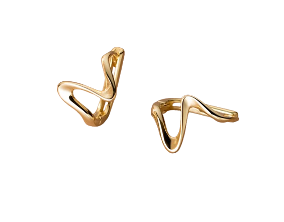 Wellenförmige Creolen aus 925er Silber - Perla d'Oro